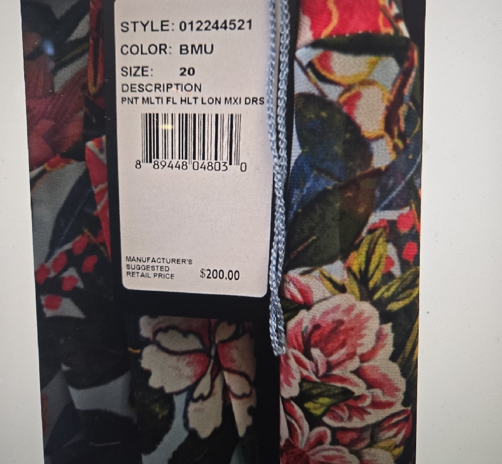 Adrianna Papell Floral Maxi Dress in Blue with Multicolor Bouquet - Picture 2 of 10